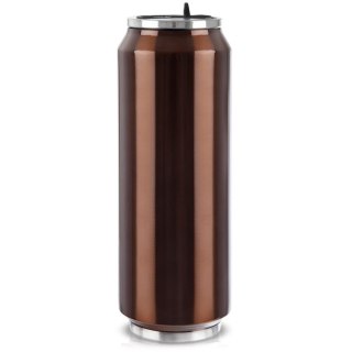 Kubek termiczny PUSZKA ze słomką ustnikiem do kawy BRĄZOWY 700 ml ORION 128530