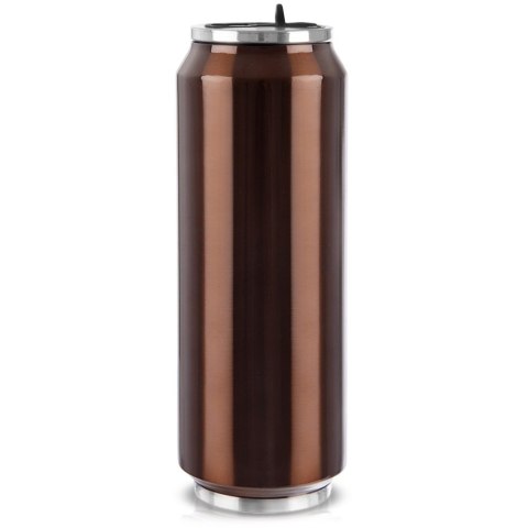 Kubek termiczny PUSZKA ze słomką ustnikiem do kawy BRĄZOWY 700 ml ORION 128530