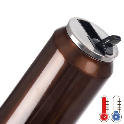 Kubek termiczny PUSZKA ze słomką ustnikiem do kawy BRĄZOWY 700 ml ORION 128530