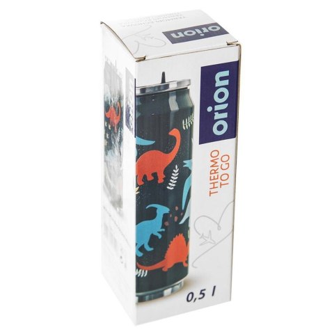 Kubek termiczny PUSZKA ze słomką ustnikiem do szkoły dinozaur 500 ml ORION 128514