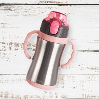 Kubek termiczny dla dzieci z ustnikiem butelka bidon różowy 300ml ORION 128516