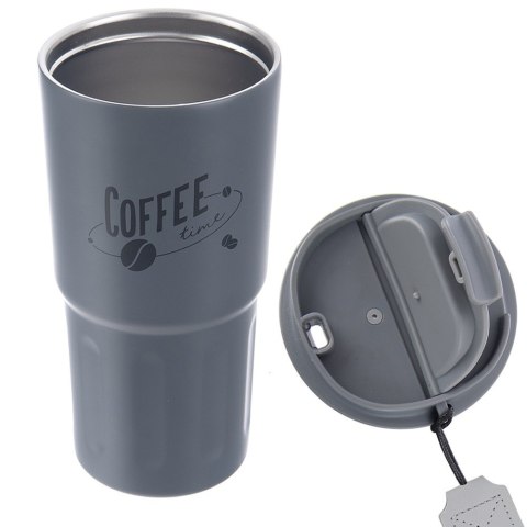 Kubek termiczny na kawę do samochodu auta szkoły szary TERMO 590 ml ORION 112281