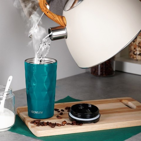 Kubek termiczny na kawę herbatę do auta stalowy niebieski 430 ml ORION 112267