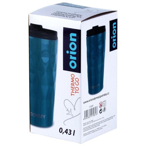 Kubek termiczny na kawę herbatę do auta stalowy niebieski 430 ml ORION 112267