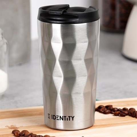 Kubek termiczny na kawę herbatę do samochodu stalowy 430 ml srebrny ORION 112268