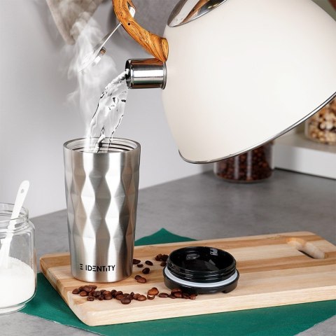 Kubek termiczny na kawę herbatę do samochodu stalowy 430 ml srebrny ORION 112268