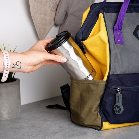 Kubek termiczny na kawę herbatę do samochodu stalowy 430 ml srebrny ORION 112268