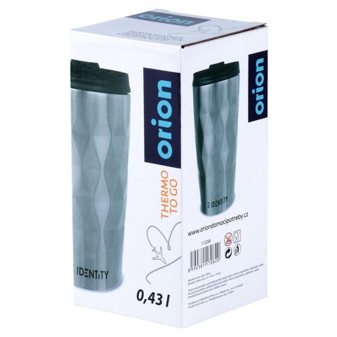 Kubek termiczny na kawę herbatę do samochodu stalowy 430 ml srebrny ORION 112268