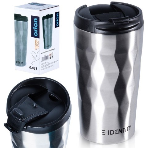 Kubek termiczny na kawę herbatę do samochodu stalowy 430 ml srebrny ORION 112268