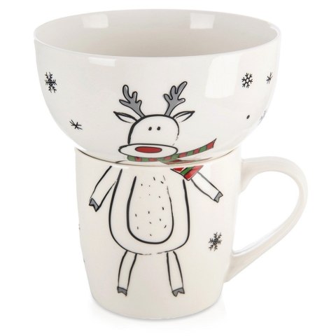 Kubek z miseczką do zupy dla dziecka dzieci porcelanowy 2 ele. ORION 129647