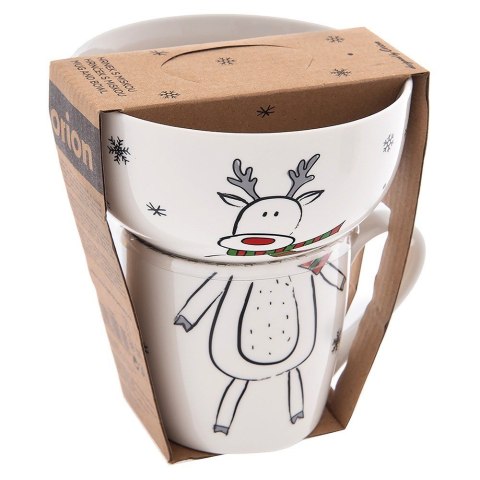 Kubek z miseczką do zupy dla dziecka dzieci porcelanowy 2 ele. ORION 129647