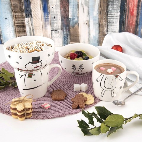 Kubek z miseczką do zupy dla dziecka dzieci porcelanowy bałwan 2 ele. ORION 129646