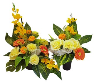 BUKIET WKŁAD DO WAZONU KWIATY NA CMENTARZ WZÓR JESIENNY