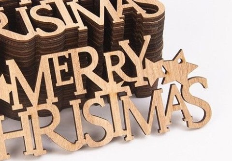DREWNIANA ZAWIESZKA NAPIS NA CHOINKĘ MERRY CHRISTMAS WESOŁYCH ŚWIĄT