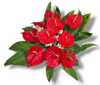 DUŻY STROIK NA CMENTARZ GRÓB XXL KWIATY NA GRÓB MISA Z OBCIĄŻENIEM ANTURIUM