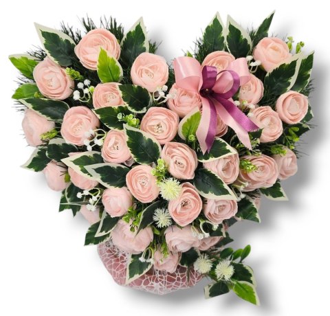 PRZEPIĘKNE DUŻE SERCE XL STROIK NA CMENTARZ GRÓB KOMPOZYCJA KWIATOWA