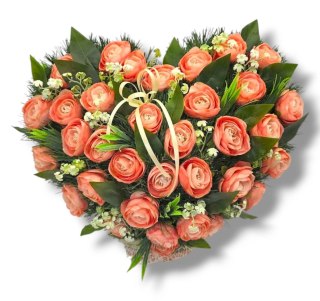 STROIK DUŻE SERCE XL NA CMENTARZ GRÓB KOMPOZYCJA KWIATOWA Z OBCIĄŻENIEM