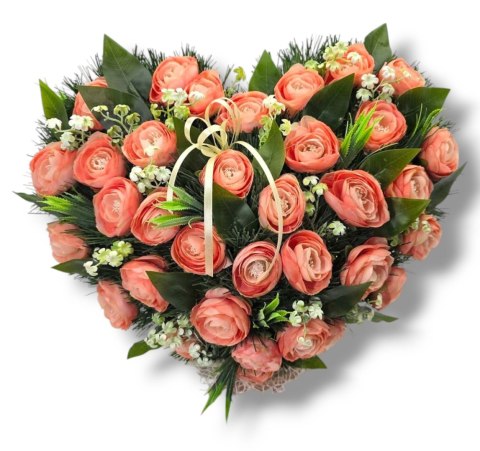 STROIK DUŻE SERCE XL NA CMENTARZ GRÓB KOMPOZYCJA KWIATOWA Z OBCIĄŻENIEM