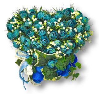 STROIK KOMPOZYCJA KWIATOWA SERCE Z OBCIĄŻENIEM NA GRÓB CMENTARZ