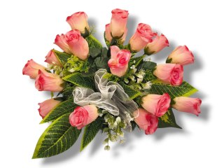 STROIK NA CMENTARZ KWIATY NA GRÓB POMNIK MISA Z OBCIĄŻENIEM RÓŻE