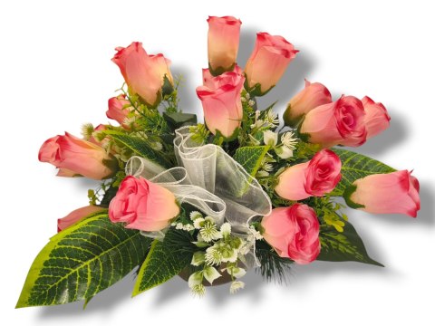 STROIK NA CMENTARZ KWIATY NA GRÓB POMNIK MISA Z OBCIĄŻENIEM RÓŻE