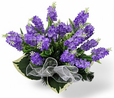 STROIK NA CMENTARZ WZÓR WIOSENNY KWIATY BZU NA GRÓB POMNIK BEZ