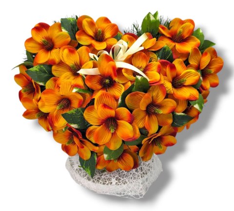 STROIK NA POMNIK SERCE XL KOMPOZYCJA KWIATOWA NA GRÓB MAGNOLIE