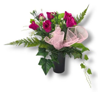 WIOSENNY BUKIET WKŁAD DO WAZONU KWIATY NA CMENTARZ GRÓB POMNIK RÓŻE