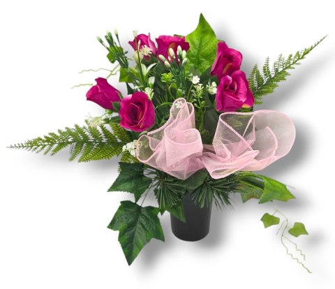 WIOSENNY BUKIET WKŁAD DO WAZONU KWIATY NA CMENTARZ GRÓB POMNIK RÓŻE