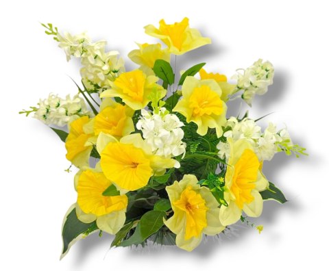 WIOSENNY STROIK NA CMENTARZ KWIATY NA GRÓB POMNIK MISA Z OBCIĄŻENIEM ŻONKILE