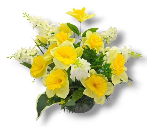 WIOSENNY STROIK NA CMENTARZ KWIATY NA GRÓB POMNIK MISA Z OBCIĄŻENIEM ŻONKILE