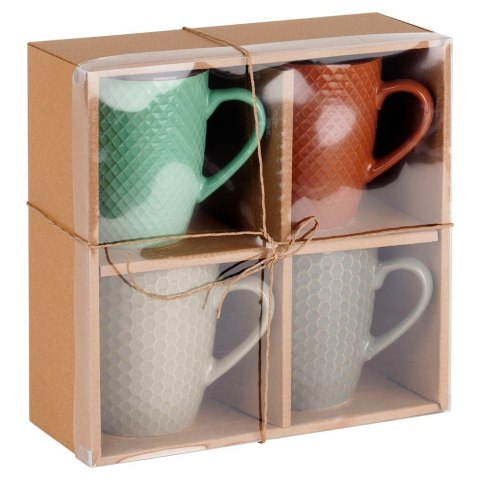 Kubki ceramiczne do kawy herbaty 400 ml zestaw kubków 4 sztuki VILDE 139672