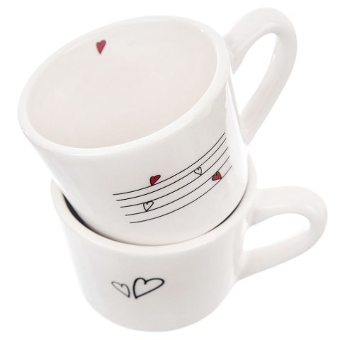 Kubki ceramiczne do kawy herbaty SERCE 210 ml zestaw kubków 2 sztuki ORION 128864