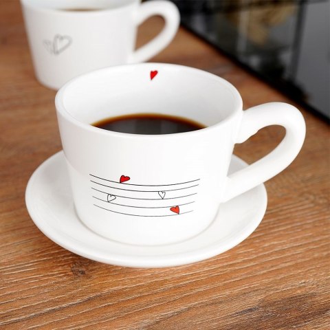 Kubki ceramiczne do kawy herbaty SERCE 210 ml zestaw kubków 2 sztuki ORION 128864