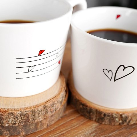 Kubki ceramiczne do kawy herbaty SERCE 210 ml zestaw kubków 2 sztuki ORION 128864
