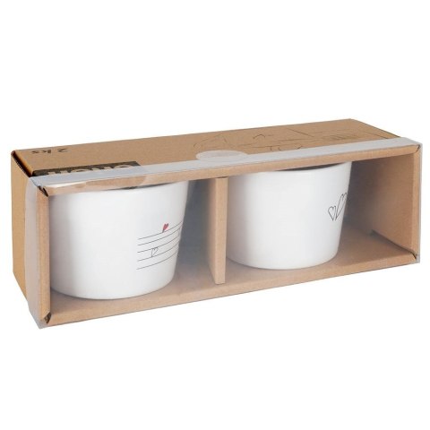 Kubki ceramiczne do kawy herbaty SERCE 210 ml zestaw kubków 2 sztuki ORION 128864