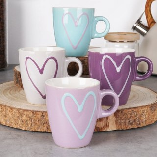 Kubki ceramiczne do kawy herbaty do kawy herbaty 230ml zestaw kubków mix kolorów 4 szt ORION 126967X4