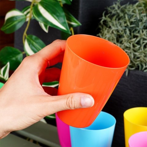 Kubki plastikowe wielorazowe 280 ml zestaw kubków mix kolorów 6 sztuk EXCELLENT HOUSEWARE 139637