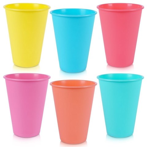 Kubki plastikowe wielorazowe 400 ml zestaw kubków 6 sztuk EXCELLENT HOUSEWARE 139339