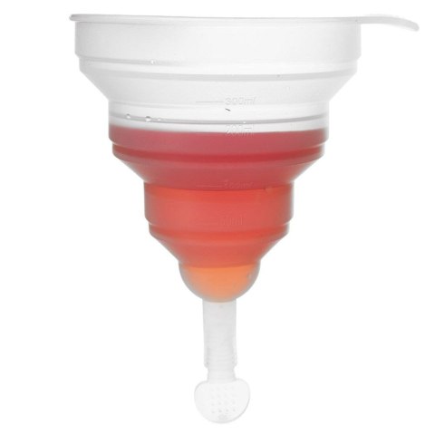 LEJEK KUCHENNY SILIKONOWY SKŁADANY 12CM Z MIARKĄ DO SŁOIKÓW BUTELEK BIAŁY KEMP ORION 120454