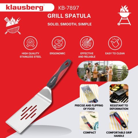 ŁOPATKA GRILLOWA 36 CM, STAL NIERDZEWNA, KLAUSBERG KB-7897