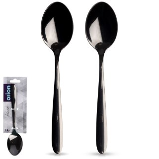 ŁYŻECZKI DO HERBATY KOMPLET ŁYŻECZEK 2 SZT SZTUĆCE STALOWE CZARNE BLACK ORION 144603