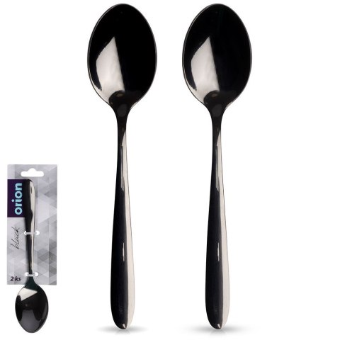 ŁYŻECZKI DO HERBATY KOMPLET ŁYŻECZEK 2 SZT SZTUĆCE STALOWE CZARNE BLACK ORION 144603