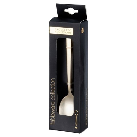 ŁYŻECZKI DO HERBATY KOMPLET ŁYŻECZEK ZESTAW SZTUĆCE ZŁOTE SATYNOWE 4-ELE EXCELLENT HOUSEWARE 139767