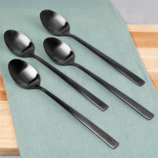 ŁYŻECZKI KOKTAJLOWE DESEROWE DŁUGIE DO DRINKÓW SZTUĆCE CZARNE SATYNOWE 4-ELE EXCELLENT HOUSEWARE 139772