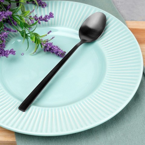 ŁYŻECZKI KOKTAJLOWE DESEROWE DŁUGIE DO DRINKÓW SZTUĆCE CZARNE SATYNOWE 4-ELE EXCELLENT HOUSEWARE 139772