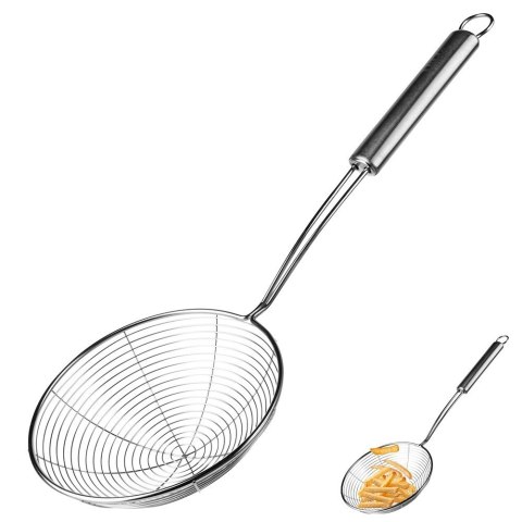 ŁYŻKA CEDZAKOWA KUCHENNA SZUMÓWKA STALOWA 37CM VILDE 259681