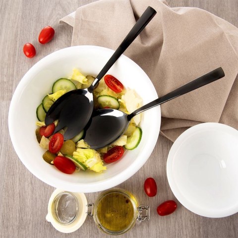 ŁYŻKA DO SERWOWANIA NAKŁADANIA SAŁATY ZE STALI NIERDZEWNEJ CZARNA BLACK 25CM ORION 144607