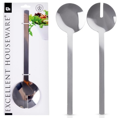 ŁYŻKI DO SERWOWANIA SAŁATEK STALOWE SREBRNE SZTUĆCE 2-ELE EXCELLENT HOUSEWARE 139394