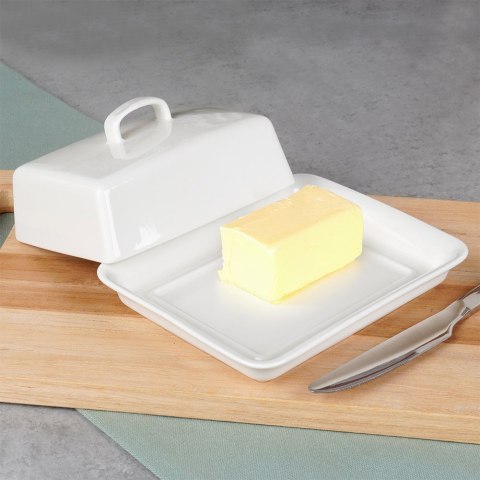 MASELNICZKA CERAMICZNA MASELNICA POJEMNIK NA MASŁO BIAŁA VILDE 139680